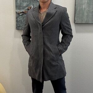 New Indochino Gray Quilted Overcoat/Peacoat